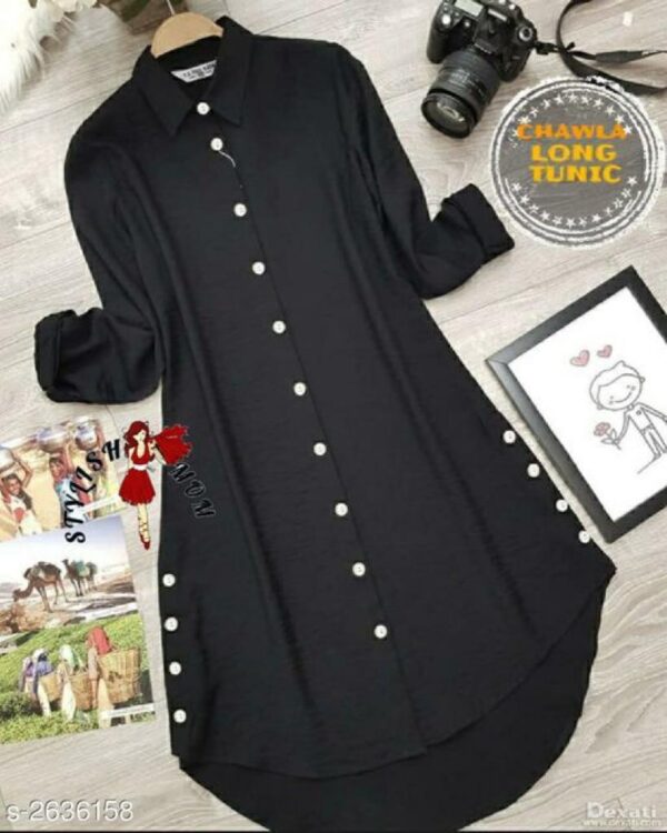 Rinky Fancy Rayon Women's Tunics | Black