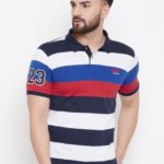 Austin Wood Men's Multi Striped Polo Neck T-shirt | Dashing