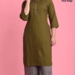 Women Embroidered Rayon Kurta Set with Palazzos | Attractive