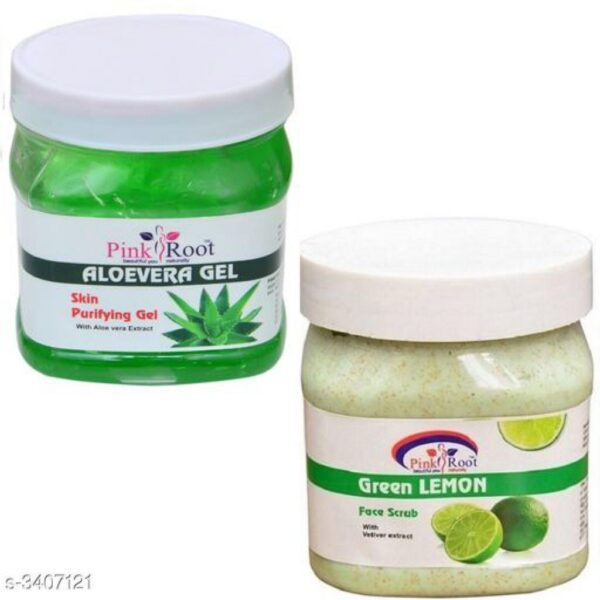 PINK ROOT ALOEVERA GEL WITH GREEN LEMON SCRUB
