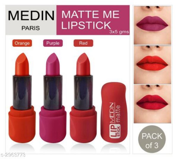 Medin Paris Super Matte Lipstick with New Shades | Pack of 3