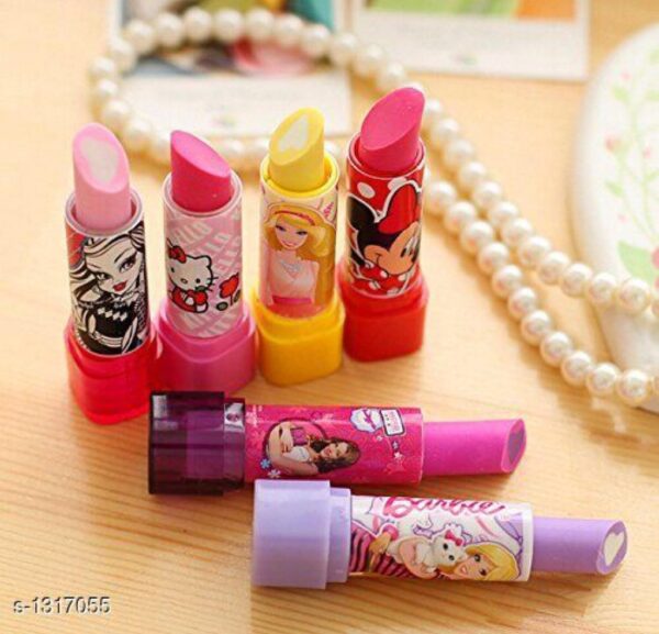 Girl's Cartoon Lipstick Style Eraser | pack of 4