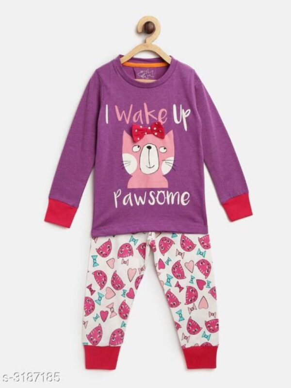 Girl's Fancy Cotton Blend Printed Night Suits | Dashing