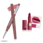 Miss Rose 2 in 1 Lipstick Lipliner+Oval Lipstick Combo | Dashing