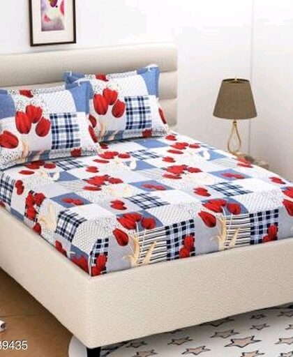 Graceful Poly Coton 90x90 Double Bedsheets | Amazing
