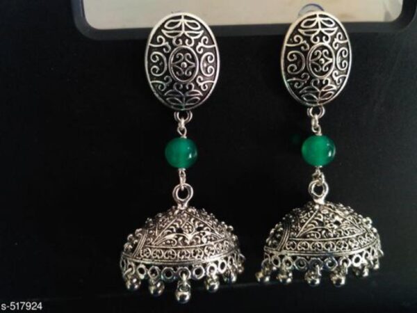 Colorful German Silver Beaded Earrings | Charming