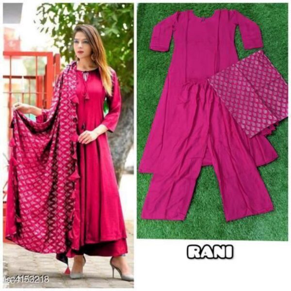 Women's Rayon Solid Kurta Set | Rani