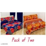 Alluring Poly Cotton 88 X 88 Double Bedsheets | Pack Of 2