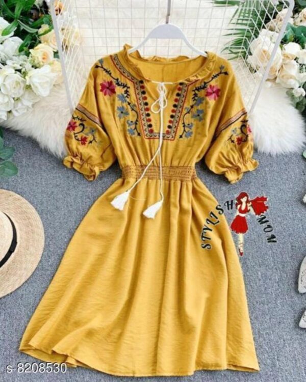 Classic Designer Women Tunic | Mustard