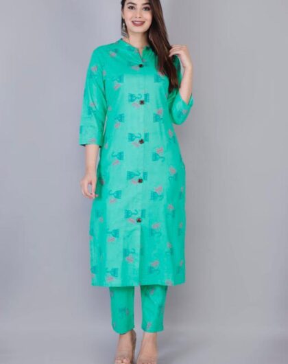 Swagg's Cotton Printed Women's Kurta & Pant Set | Dashing