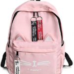 Stylish Cat Face Student Backpack Woman and Girls | Rose Pink