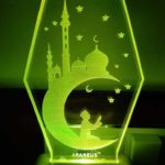 3D Stylish Eid Mubarak Night Lamp with 7 Color Changing Light