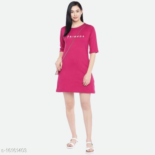 Women's Cotton Regular Fit Friends Printed Long T-Shirt | Alluring