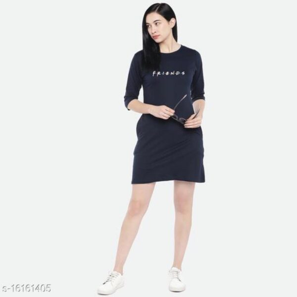 Women's Cotton Regular Fit Friends Printed Long T-Shirt | Attractive