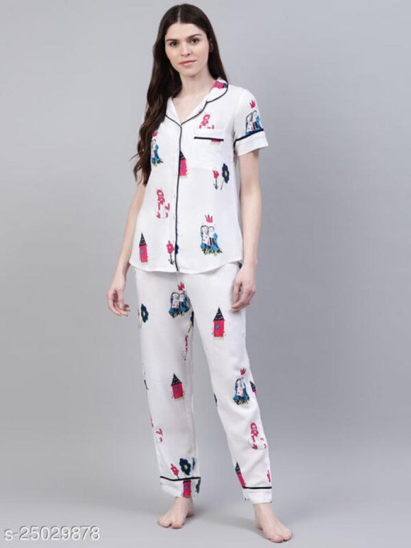 Beautiful Floral Print Cotton Night Suit | Charming