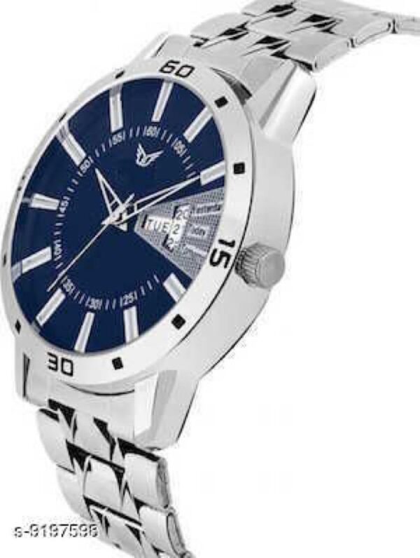 Blue Dial Day and Date Analog Watch