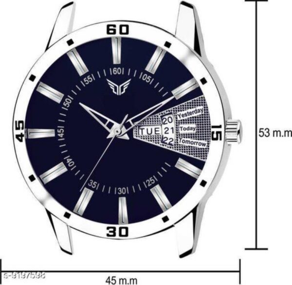 Blue Dial Day and Date Analog Watch