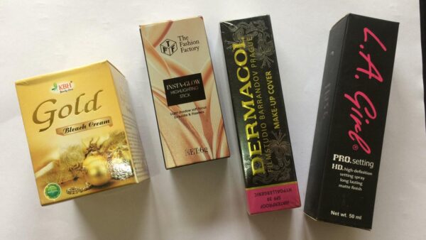 Face Care + Makeup Combo Of 4 | Gold Bleach + Highlighting Stick + Makeup Foundation + Setting Spray