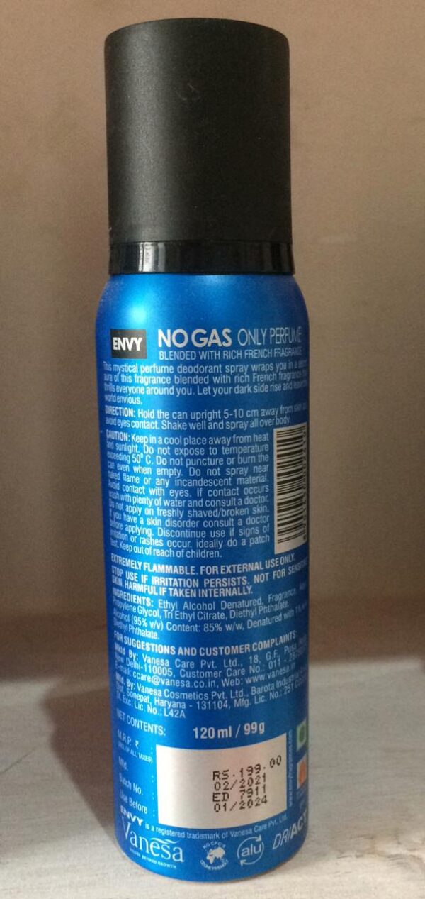 ENVY Perfume Deodorant Spray For Men | Dark