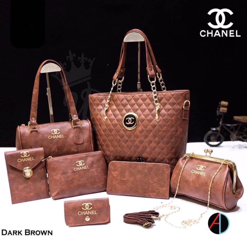 Chanel Handbags 7Pc Combo | Dark Brown