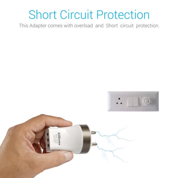 Portronics POR-329 3 Port USB Charger | White