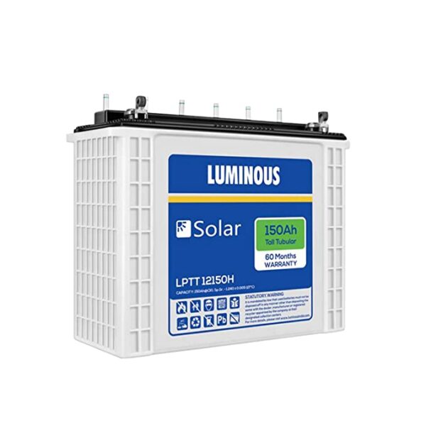 Luminous LPTT12150H 150Ah Solar Tall Tubular Battery (60Months warranty)