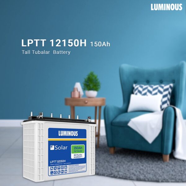 Luminous LPTT12150H 150Ah Solar Tall Tubular Battery (60Months warranty)