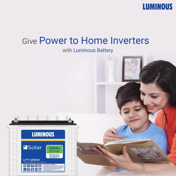 Luminous LPTT12150H 150Ah Solar Tall Tubular Battery (60Months warranty)